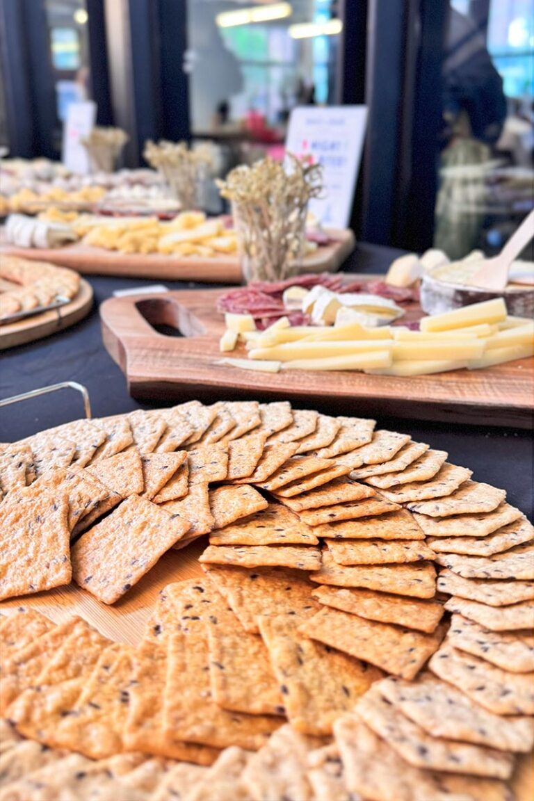 Dessert platters with assorted sweets and pastries at a rooftop celebration